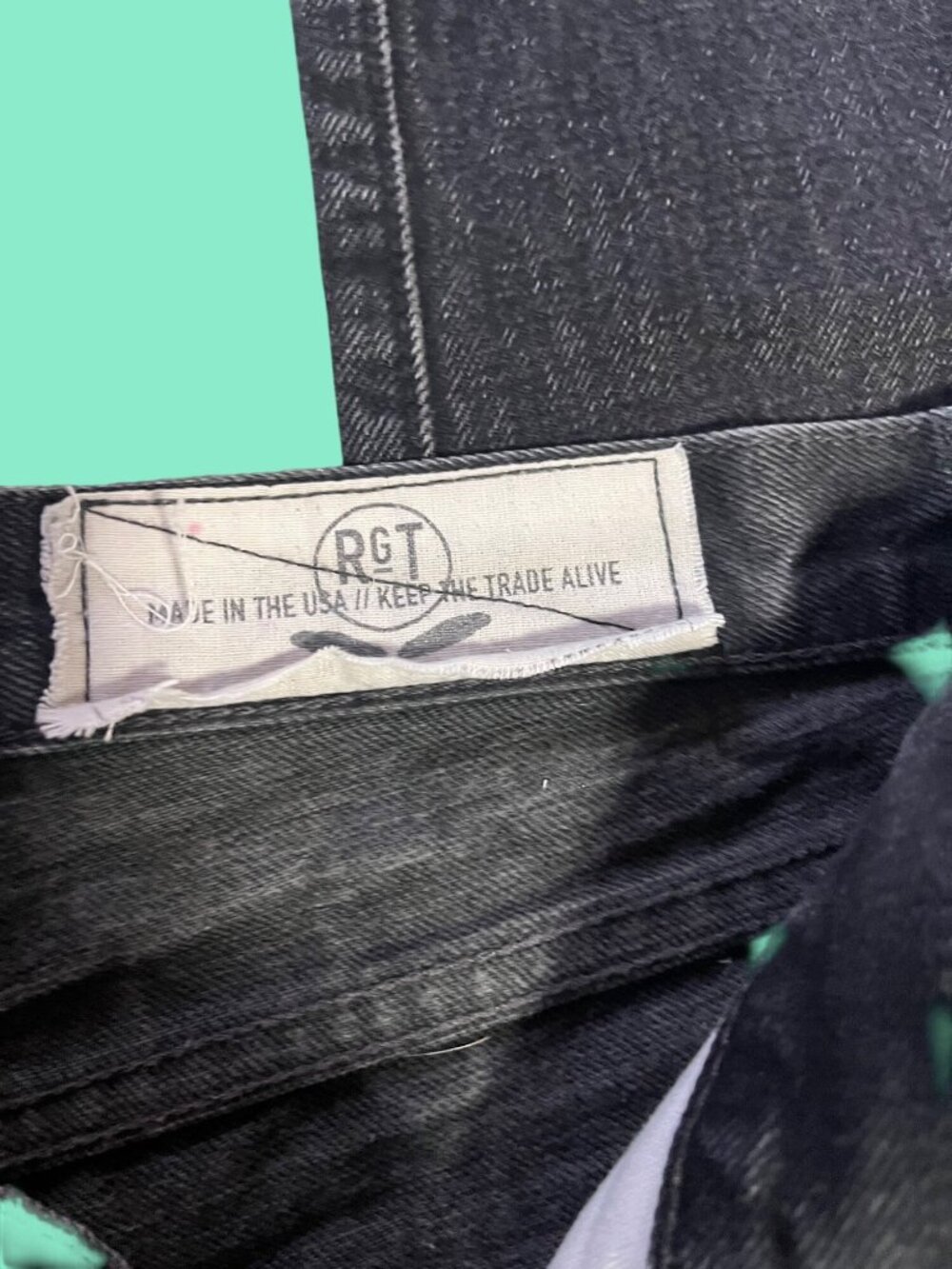 Rogue Territory Men's Black Raw Denim Jeans Sz 31 Straight Leg Frayed Hem USA - Picture 6 of 9